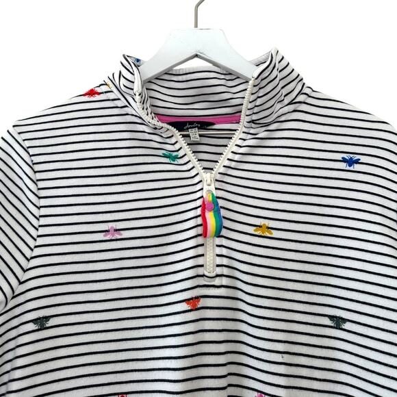 Joules Womens Pip Print Casual Half Zip Sweatshirt Rainbow Bee Stripe Size 8 - Picture 6 of 7